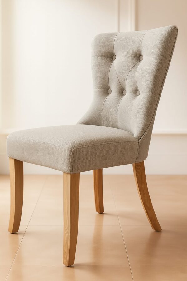 A Pair Of Bentley Beige Chair with Oak Legs