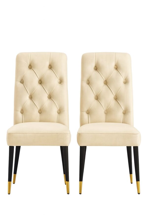 Pair Of Emma Dining Chair with Lion Knocker Buttoned Back